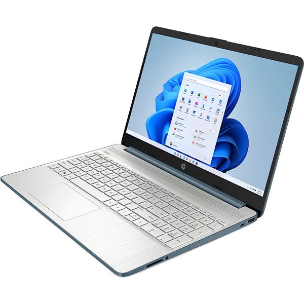 Laptop HP 15s-fq3007nq, Intel Celeron N4500 pana la 2.8 GHz, 15.6" HD, 4GB, SSD 256GB, Intel UHD Graphics, Windows 11 Home, Albastru-Argintiu