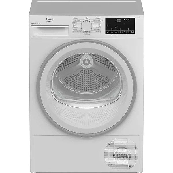 Uscator de rufe Beko B3T68110, Condensare, 8 kg, 15 programe, Clasa B, Optisense, Aquawave, Alb