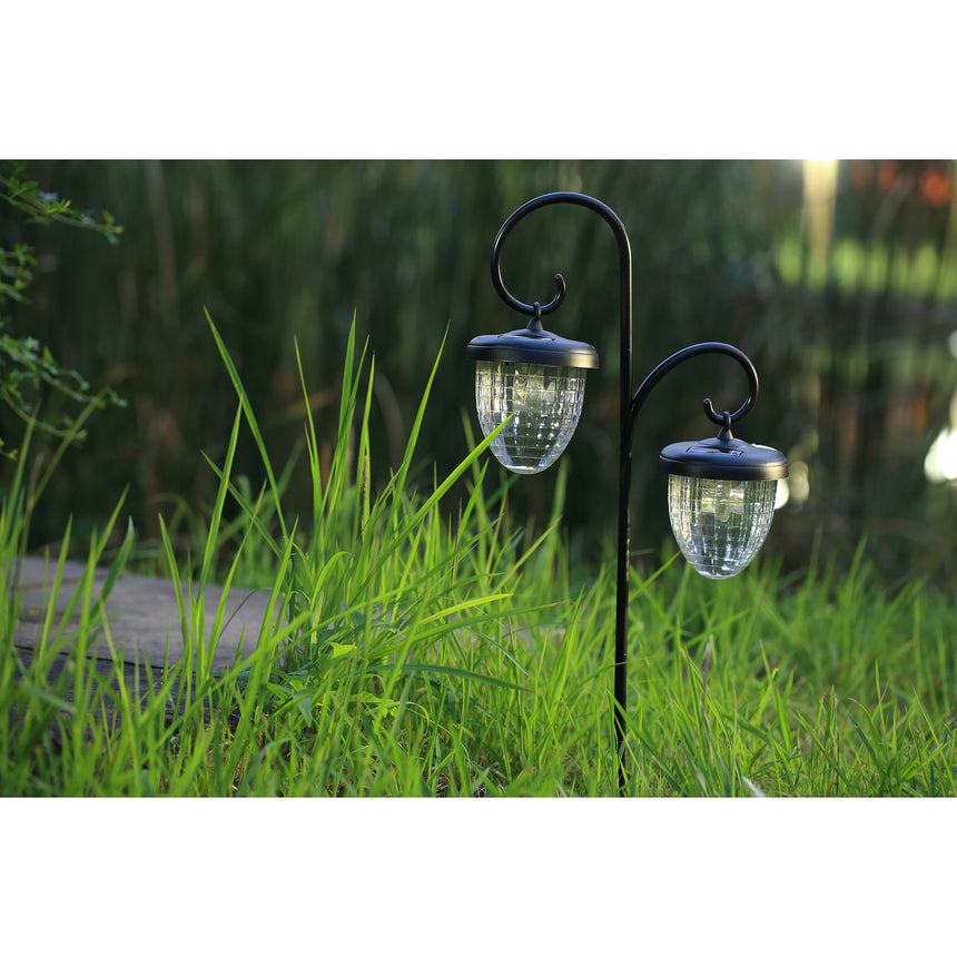 Lampa solara gradina Flink Twin, 2x0.08W, 200mAh, Ghinda