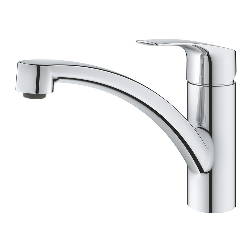 Baterie de bucatarie Grohe Eurosmart 33281003, 3/8'', pipa medie, tip L, pivotanta, moncomanda, cartus ceramic, crom