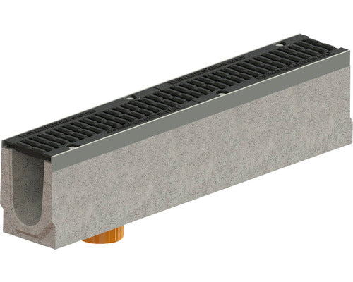 Rigola Fibrobeton VODALAND Gratar Fonta 1000x160x210 mm Scurgere Verticala Ø 110 mm D 400 Trafic Intens