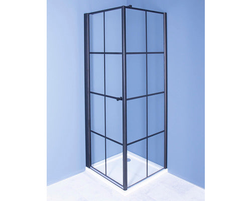 Perete dus tip walk-in Sanotechnik Sanoflex Young Decor 70x195 cm sticla transparenta profil negru
