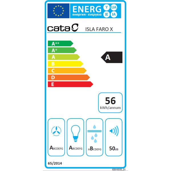 Hota Insula CATA Isla Faro X, 1 Motor, 800 m3/h, L 40 cm, Inox