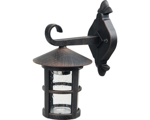 Aplica Felinar In Jos Jordy E27 Max. 1x60w, Pentru Exterior Ip44, Maro Antic