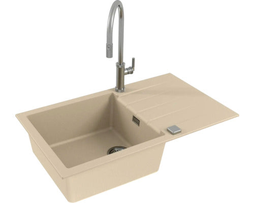 Pachet Chiuveta Bucatarie Granital Alveus Cadit 40 Terra + Baterie Kati + Suport Scurgator