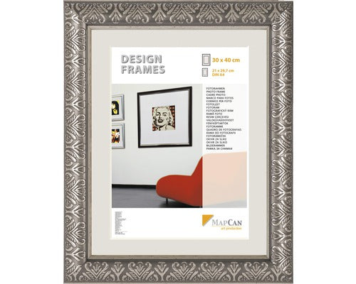 Rama Foto Plastic Aladin Baroc Argintiu 30x40 Cm