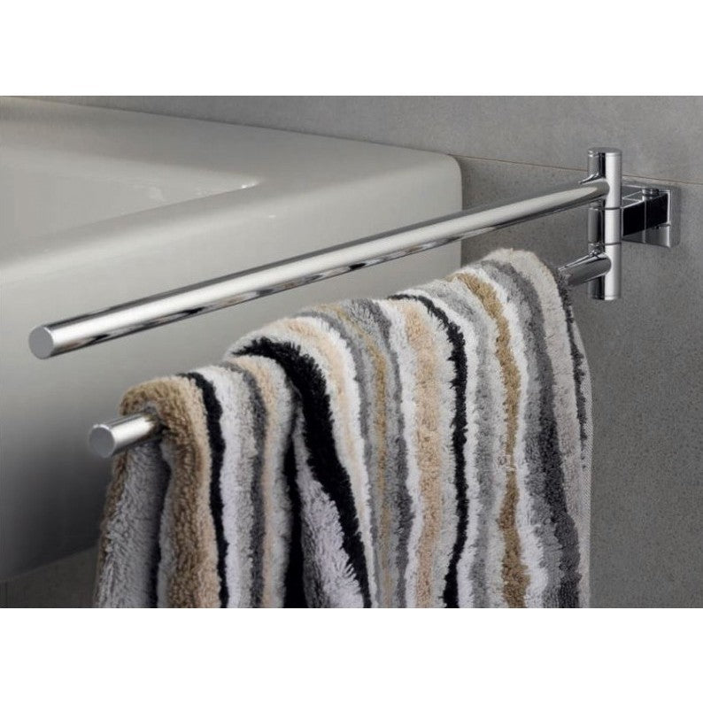 Suport dublu prosop Grohe Essentials, 2 brate pivotante, fixare perete ascunsa, Crom