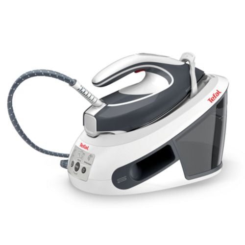 Statie de calcat Tefal Express AirGlide SV8020E1, Jet de abur 450g/min, Pompa de 6.6 bari, Talpa Durilium Airglide, Rezervor apa 1.8L, Oprire Automata, Gri/Alb