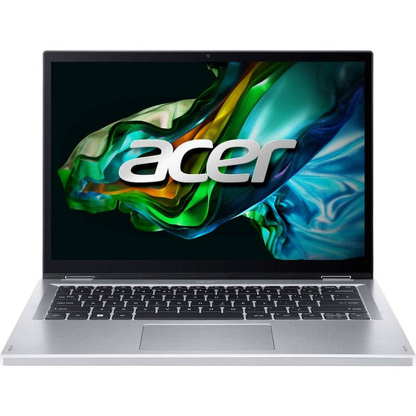 Laptop 2 in 1 ACER Aspire 3 Spin 14 A3SP14-31PT-3203, Intel Core i3-N305 pana la 3.8GHz, 14" WUXGA Touch, 8GB, SSD 512GB, Intel UHD Graphics, Free DOS, Pure Silver