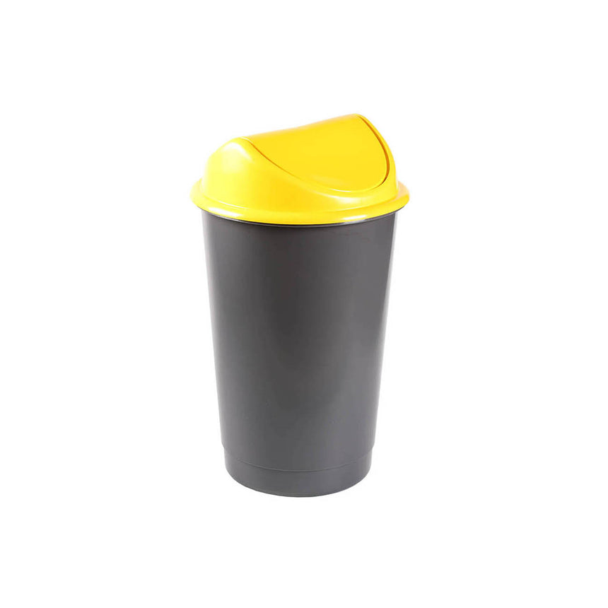 Cos gunoi, 60 litri, Flip Flap Delta, negru/galben