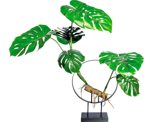 Planta Artificiala Monstera Cu Suport Lemn H 157 Cm Verde