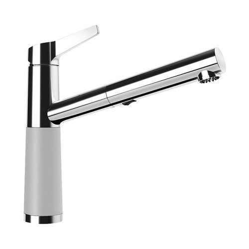 Baterie bucatarie cu dus extractibil SC-510, 2 tipuri de jet, cartus ceramic, Cristalite Croma