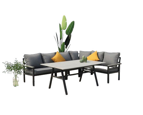 Set Mobilier Gradina Atlanta 2 Piese 6 Locuri Gri