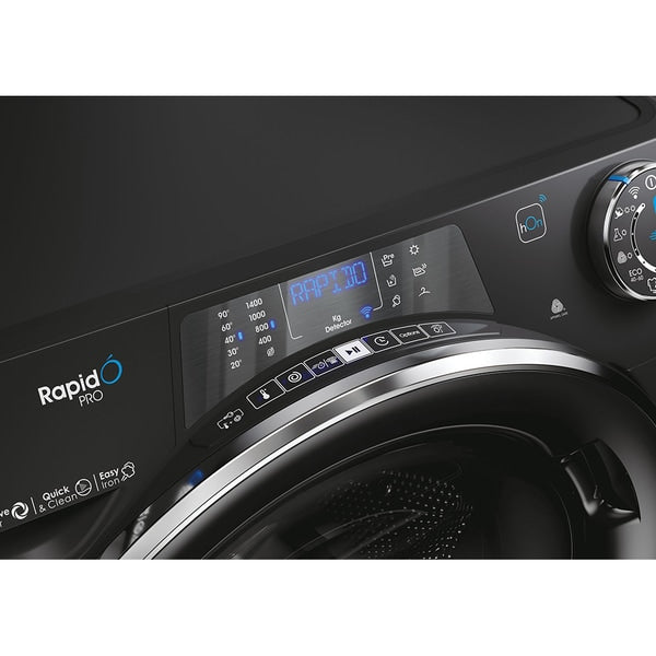 Masina de spalat rufe cu uscator CANDY RPW4856BWMBCB-S, Wi-Fi, 8/5 kg, 1400 rpm, Clasa A/D, Motor Inverter, Steam, Mix Power Systems, negru