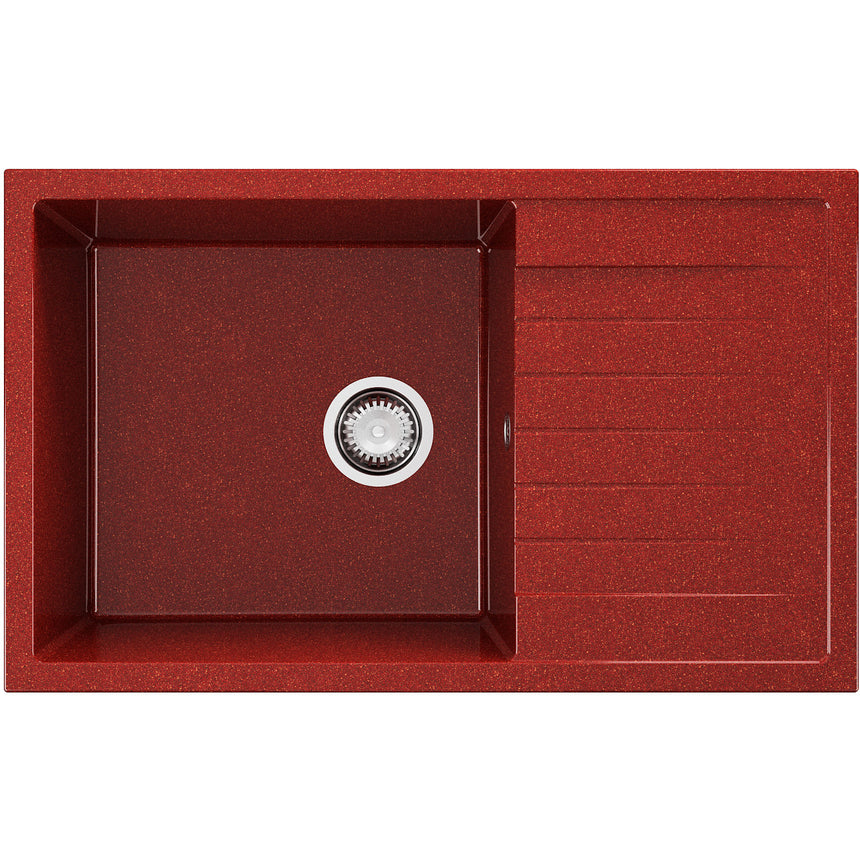 Chiuveta cu scurgator 800x490x210mm, Granixit, Firebrick -Rosu