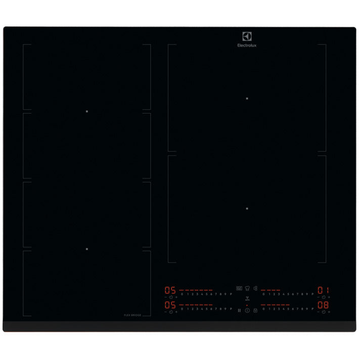 Plita incorporabila Electrolux EIV64453, Inductie, 4 zone de gatit, Booster, Control touch, Timer, Conectivitate hota, 60 cm, Negru