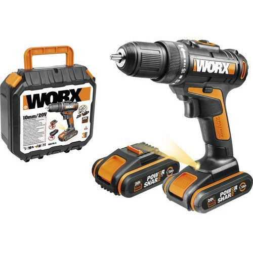 Masina de gaurit & insurubat Worx WX101.1 20V max. 30Nm, 2 acumulatori inclusi