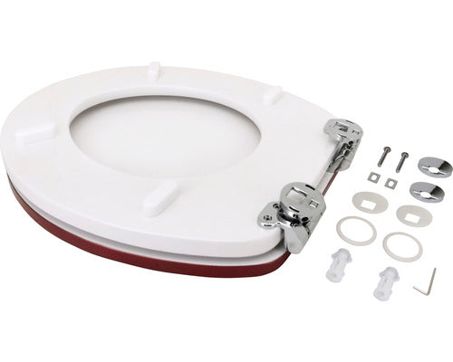 Capac WC form & style Edge, usor detasabil, inchidere lenta, alb-cupru 47,6x36,5 cm