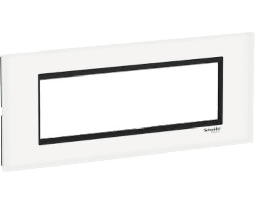 Rama Aparataje Schneider Easy Styl 7 Module, Sticla Alb/negru