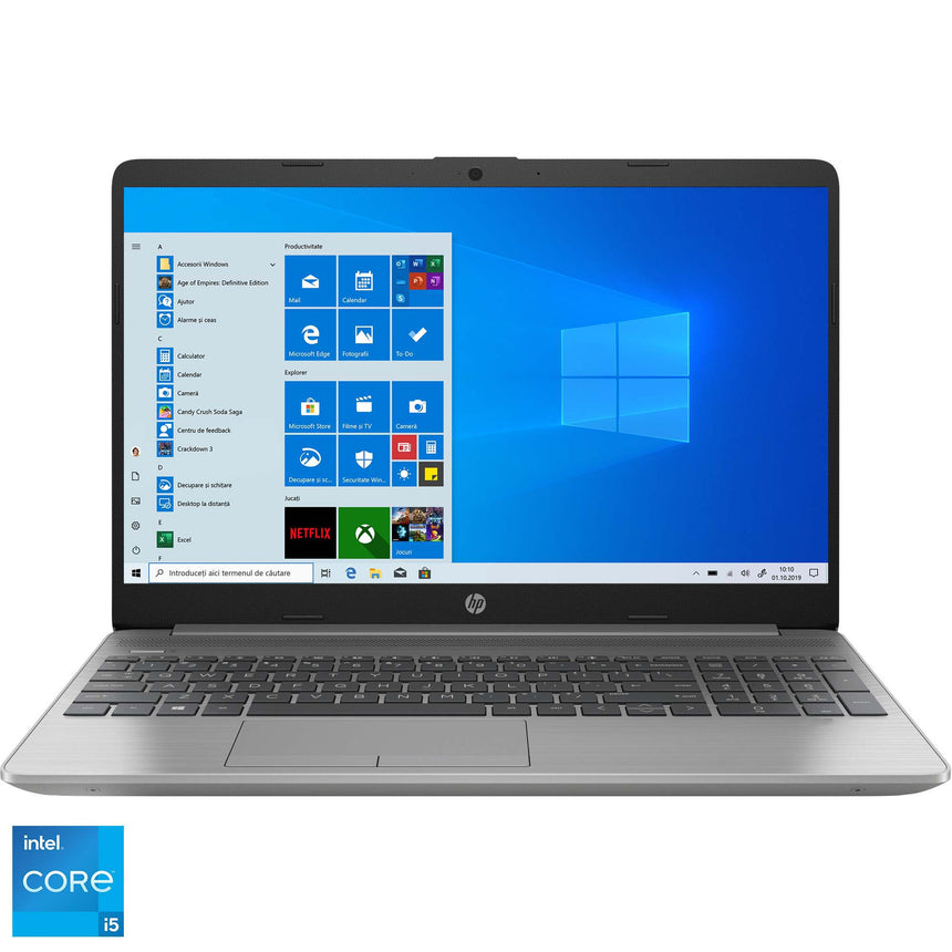 Laptop HP 250 G8 cu procesor Intel® Core™ i5-1135G7, 15.6", Full HD, 8GB, 256GB SSD, Intel® Iris® Xᵉ Graphics, Windows 10 Pro, Asteroid silver