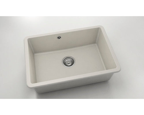 Chiuveta Bucatarie Cu O Cuva Fat Avangard 236 66x46 Cm Fara Picurator, Montare Sub Blat, Fatgranit Light Beige