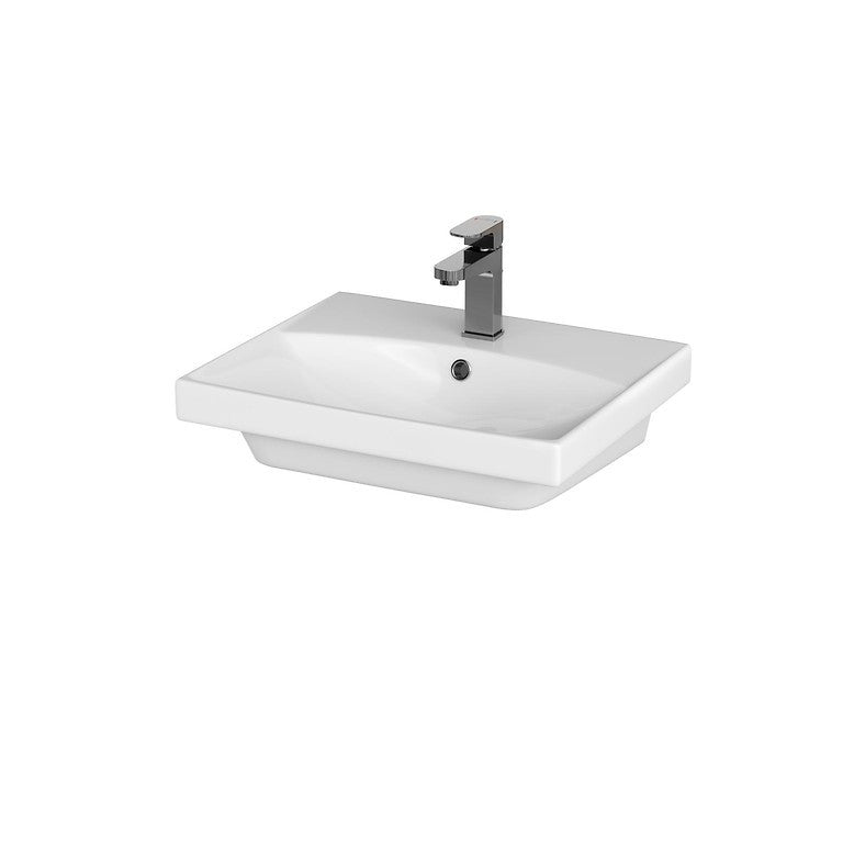 Lavoar baie suspendat alb 50 cm, dreptunghiular, Cersanit City
