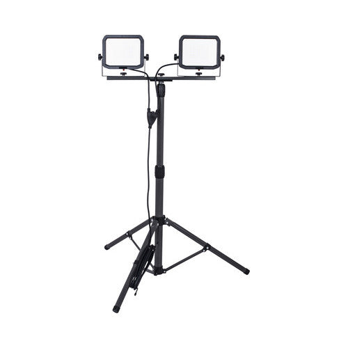 Proiector LED cu stativ Luceco 2x50W, pentru exterior IP65