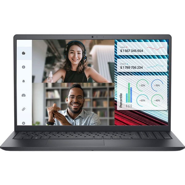 Laptop DELL Vostro 3520, Intel Core i5-1235U pana la 4.4 GHz, 15.6" Full HD, 16GB, SSD 512GB, Intel Iris Xe Graphics, Windows 11 Pro, Carbon Black