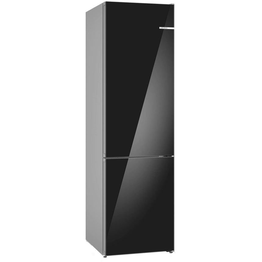 Combina frigorifica Bosch KGN39LBCF, 363 l, NoFrost, PerfectFit, Iluminare LED, Clasa C, H 203 cm, Sticla neagra