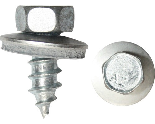 Holsuruburi Autofiletante Cu Cap Hexagonal Si Saiba Cauciuc Epdm Dresselhaus 6, 5x19 Mm Otel Inox A2, 500 Bucati, Pentru Acoperis & Fatade Din Tabla