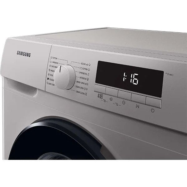 Masina de spalat rufe Slim Samsung WW80T304MBS/LE, 8 kg, 1400 RPM, Clasa D, Smart Check, Drum Clean, Motor Digital Inverter, Argintiu