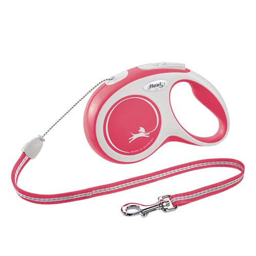 Lesa caini, New Comfort, Flexi, pana la 12 kg, marime S, 8 metri, Rosu