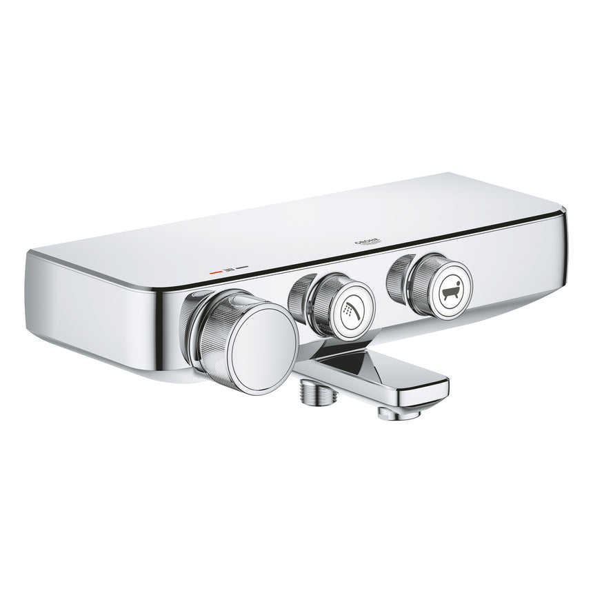 Baterie de dus/cada cu termostat Grohe Grohtherm SmartControl, butoane push, diverter cada, CoolTouch, EasyTray, crom