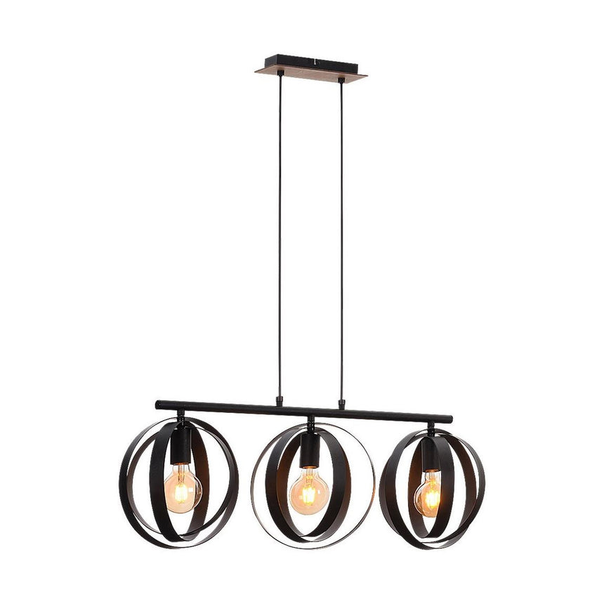 Lustra pe cablu Cortado, Rabalux, Soclu 3 x E27, Metal, 640W, 230V, Negru