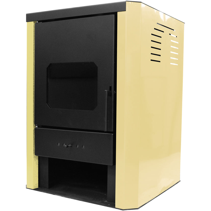Termosemineu pe lemne, brichete si carbune Fornello Rimini Ivory 18 kW