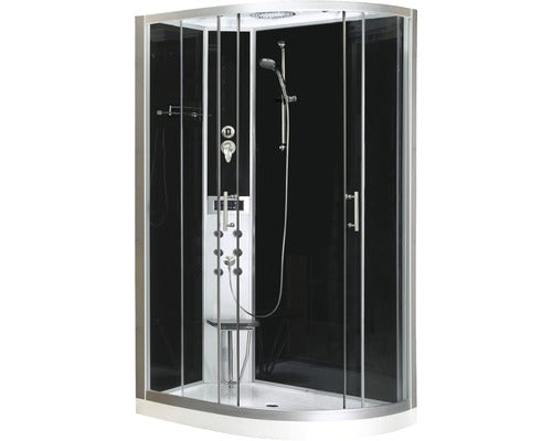 Cabina de dus cu hidromasaj Sanotechnik Quick Line, Vario, 120x80x215cm, colt stanga, cadita inclusa