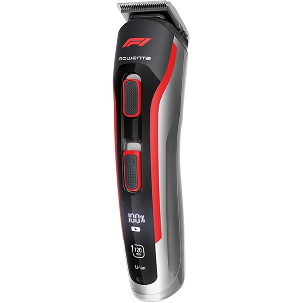 Aparat de tuns multifunctional Rowenta Formula 1® TN944MF0, 10 in 1, 32 lungimi taiere, lame inox, rosu