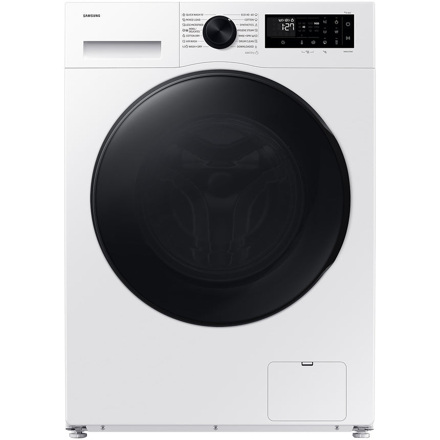 Masina de spalat rufe cu uscator Samsung WD11DG5B15BELE, Spalare 11 kg, Uscare 6 kg, 1400 RPM, Clasa D, AI Ecobubble, WiFi, Alb
