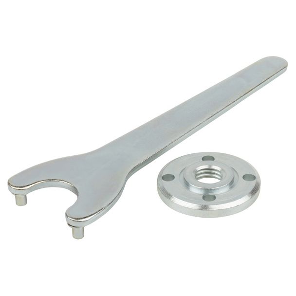 Cheie pentru piulita cu flansa polizor unghiular, distanta intre pini 35 mm Wolfcraft 2457000 pini cu diametrul de 5 mm