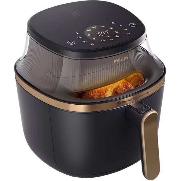 Friteuza cu Aer Cald Philips Airfryer 3000 Series NA332/00, 6.2 L, 1700 W, RapidAir Plus, Touchscreen, 16 Programe, Negru