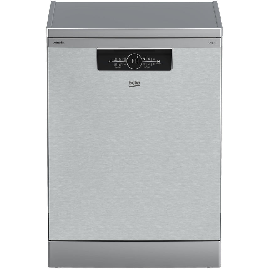Masina de spalat vase Beko BDFN36641XA, 16 seturi, 11 programe, Clasa C, AutoDose, SelfDry, HomeWhiz, HygieneIntense, SteamGloss, DeepWash, Fast+, HalfLoad, CornerIntense, Motor ProSmart Inverter, 60 cm, Inox