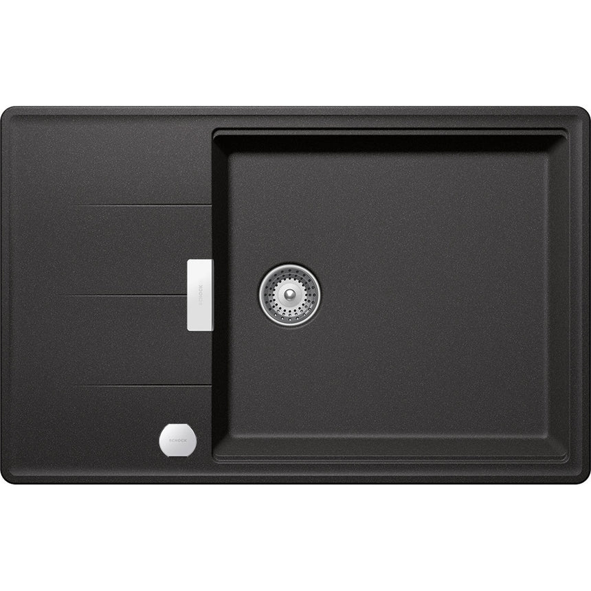 Chiuveta granit Schock Tia D-100LS Stone Cristadur 780 x 500 mm cu Sifon Automat, adancime cuva 198 mm, reversibila, montare pe blat