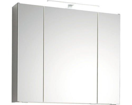 Dulap baie cu oglinda PELIPAL Capri, 3 usi, PAL, 80x70 cm gri cuart mat