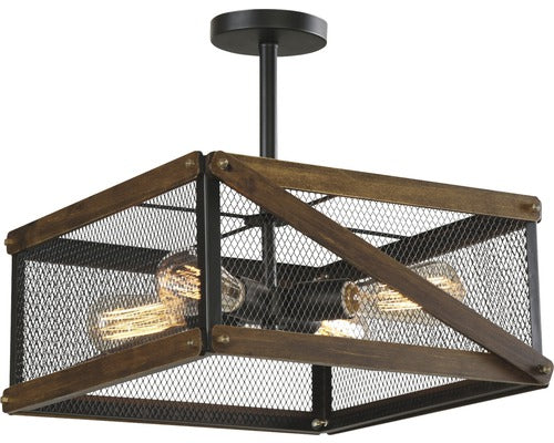 Lustra Lazarus E27 Max. 4x40w, Negru/maro
