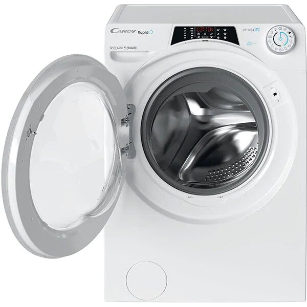 Masina de spalat rufe Candy Rapido RO 1496DWME/1-S, 9 kg, 1400 rpm, Clasa A, Motor Inverter, Wi-Fi, Mix Power Systems, Steam, Hygiene, Sport, Alb