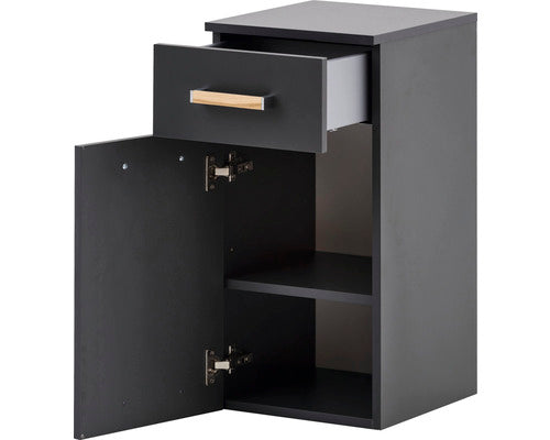 Dulap Baie Baza Suspendat Duo 330, 1 Usa 1 Sertar, PAL, 32,7x67 cm, Antracit