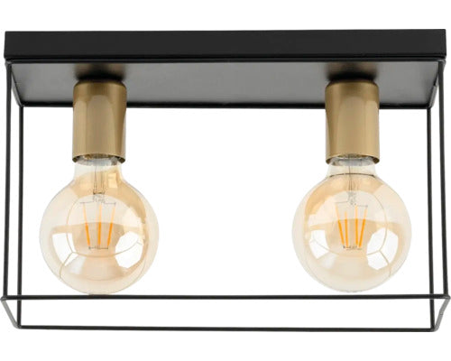 Plafoniera Talo E27 Max. 2x60w, Negru/auriu