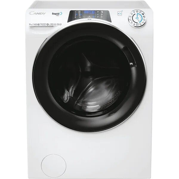 Masina de spalat rufe Candy Rapido Pro RP 4116BWMBC/1-S, 11 kg, 1400 RPM, Clasa A, Motor Inverter, Quick&Clean Technology, Steam Hygiene+, WiFi, Easy Iron+, Alb