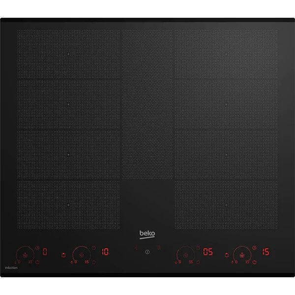 Plita incorporabila Beko HII68811NT, Inductie, Indyflex+, Automatic Cooking Function, Wipe Guard, Control touch, 15 trepte, 60 cm, Negru