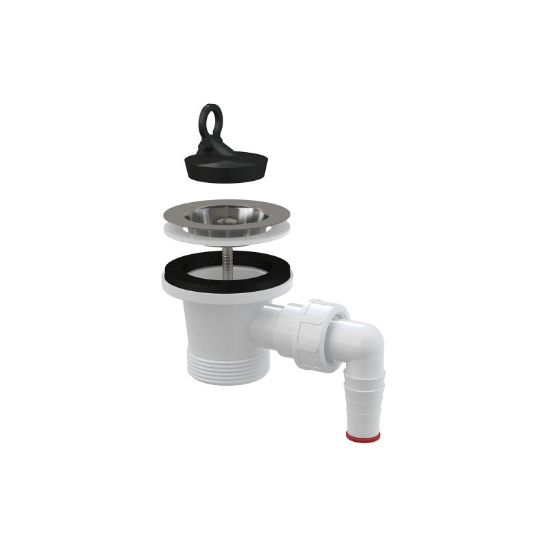 Ventil cu sita din otel inoxidabil AlcaPlast DN70 pentru chiuveta 6/4'' si legatura masina de spalat